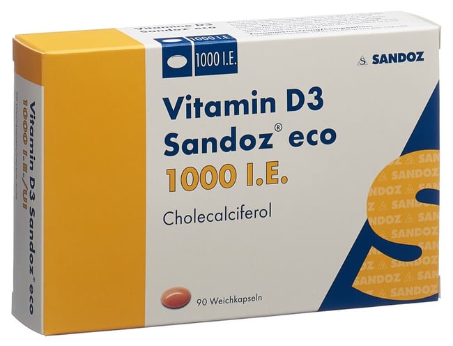 Vitamin D3 Sandoz eco 1000 I.E., Weichkapseln