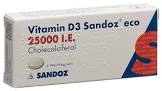 Vitamin D3 Sandoz eco 25000 I.E., Weichkapseln