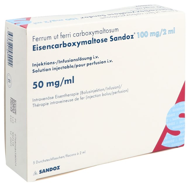 CARBOXYMALTOSE FERRI Sandoz 100 mg/2ml 5 pce