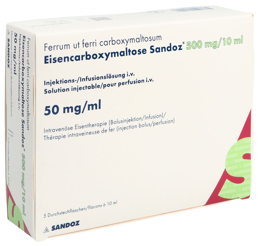 CARBOXYMALTOSE FERRI Sandoz 500 mg/10ml 5 pce