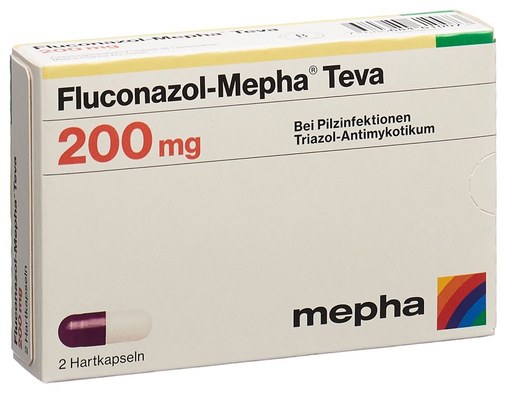 FLUCONAZOL Mepha Teva caps 200 mg 2 pce