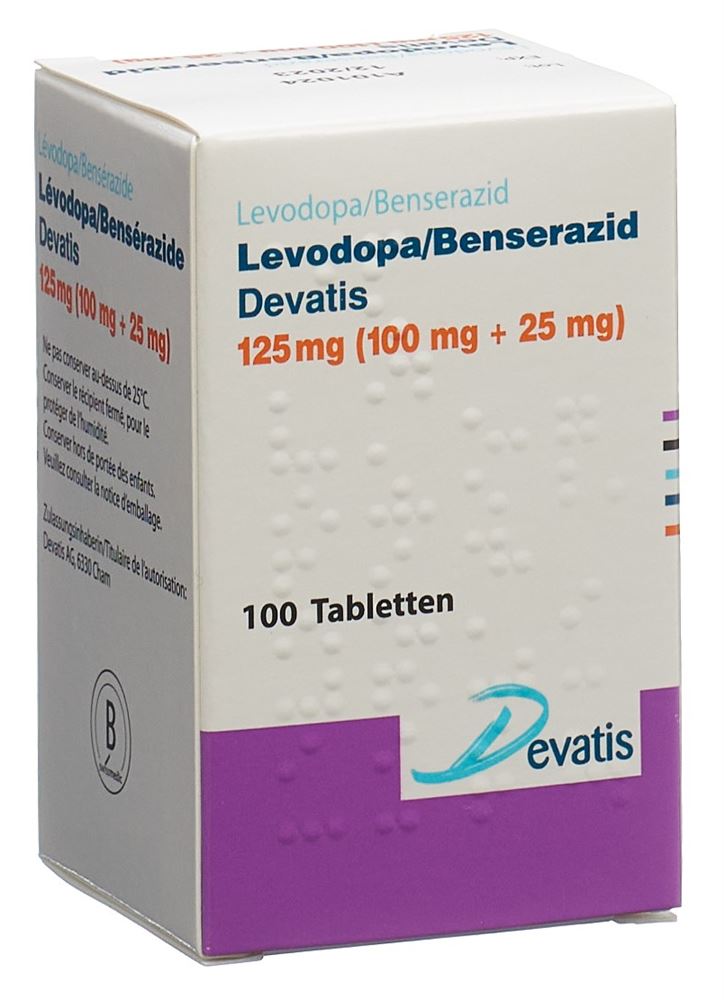 LEVODOPA/BENSERAZIDE Devatis cpr 125 mg fl 100 pce