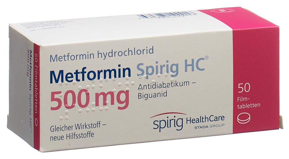 METFORMINE Spirig HC cpr pell 500 mg 50 pce