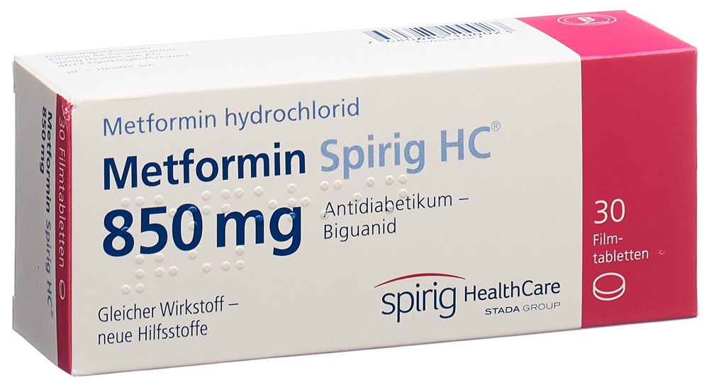 METFORMINE Spirig HC cpr pell 850 mg 30 pce