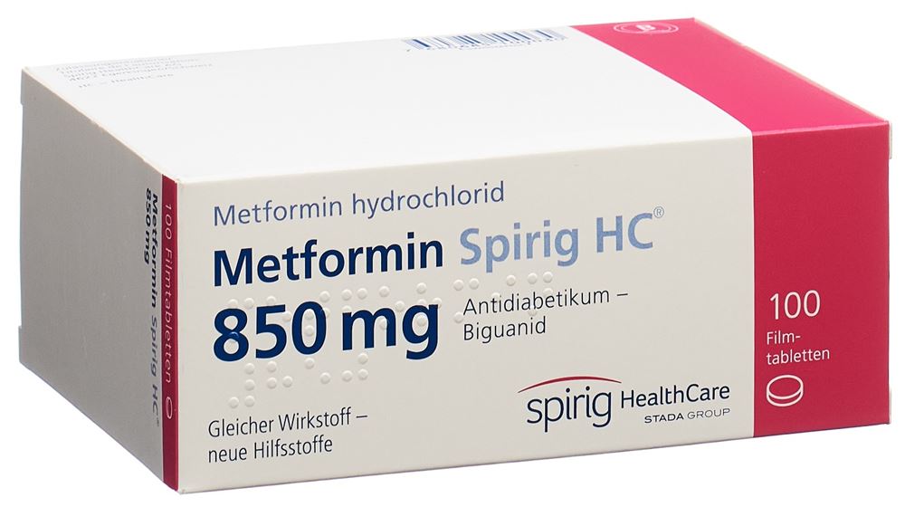 METFORMINE Spirig HC cpr pell 850 mg 100 pce