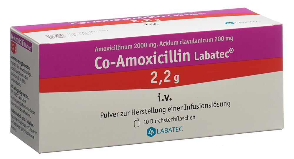 CO-AMOXICILLIN Labatec subst sèche 2.2 g 10 pce