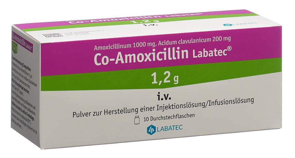 CO-AMOXICILLIN Labatec subst sèche 1.2 g 10 pce
