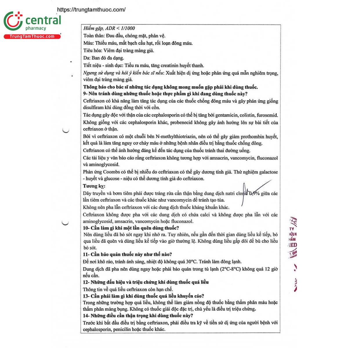 CEFTRIAXON Lagap 500 mg i.v. / 500 mg / 10 flacon(