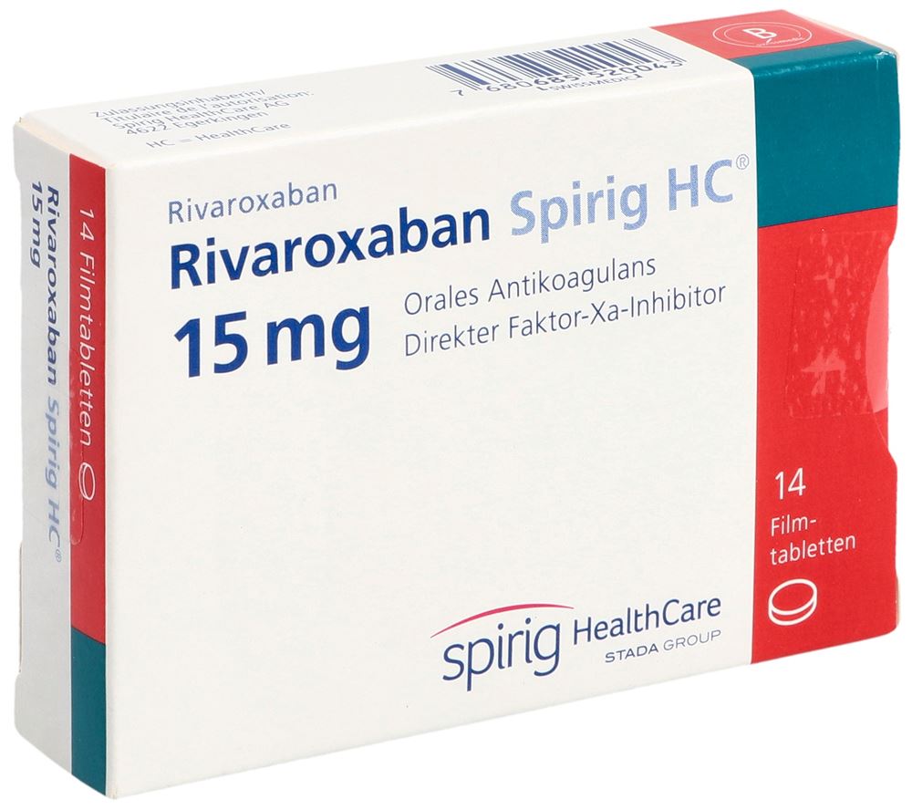 RIVAROXABAN Spirig HC cpr pell 15 mg 14 pce