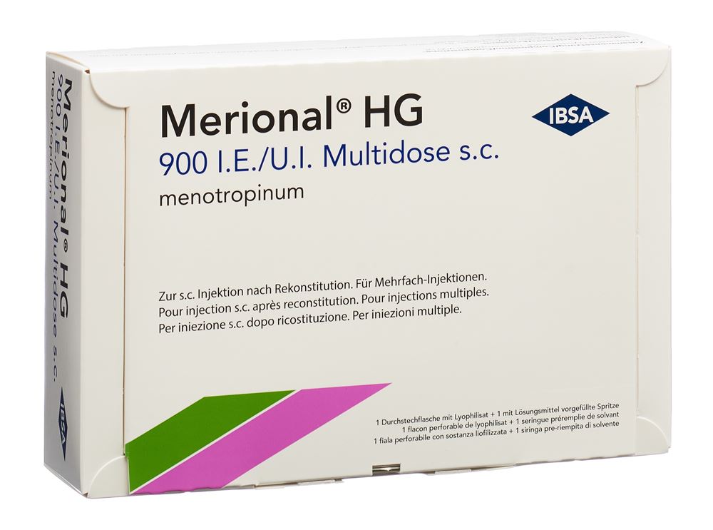 MERIONAL HG  multidose subst sèche 900 UI c solv