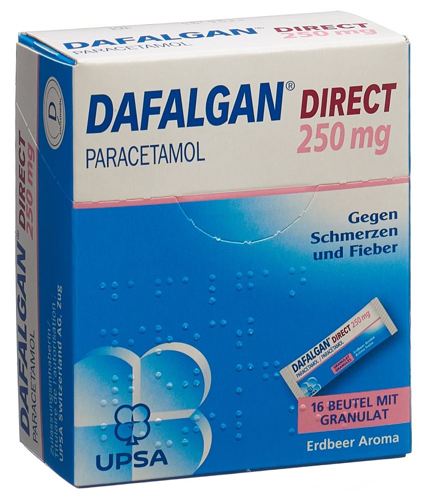 DAFALGAN DIRECT gran 250 mg fraise 16 pce