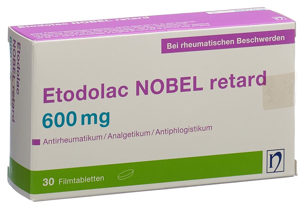 ETODOLAC NOBEL cpr pell ret 600 mg 30 pce