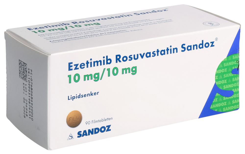 EZETIMIB ROSUVA Sandoz cpr pell 10 mg/10 mg 90 pce