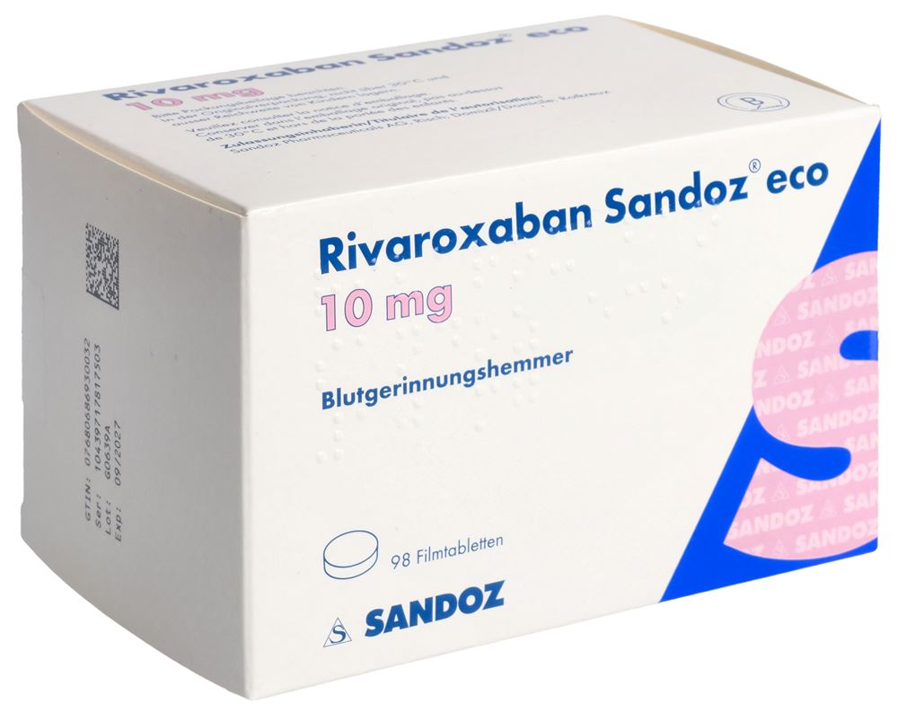 RIVAROXABAN Sandoz eco cpr pell 10 mg 98 pce
