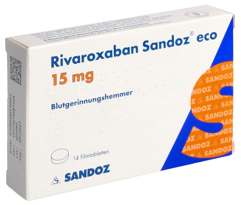 RIVAROXABAN Sandoz eco cpr pell 15 mg 14 pce