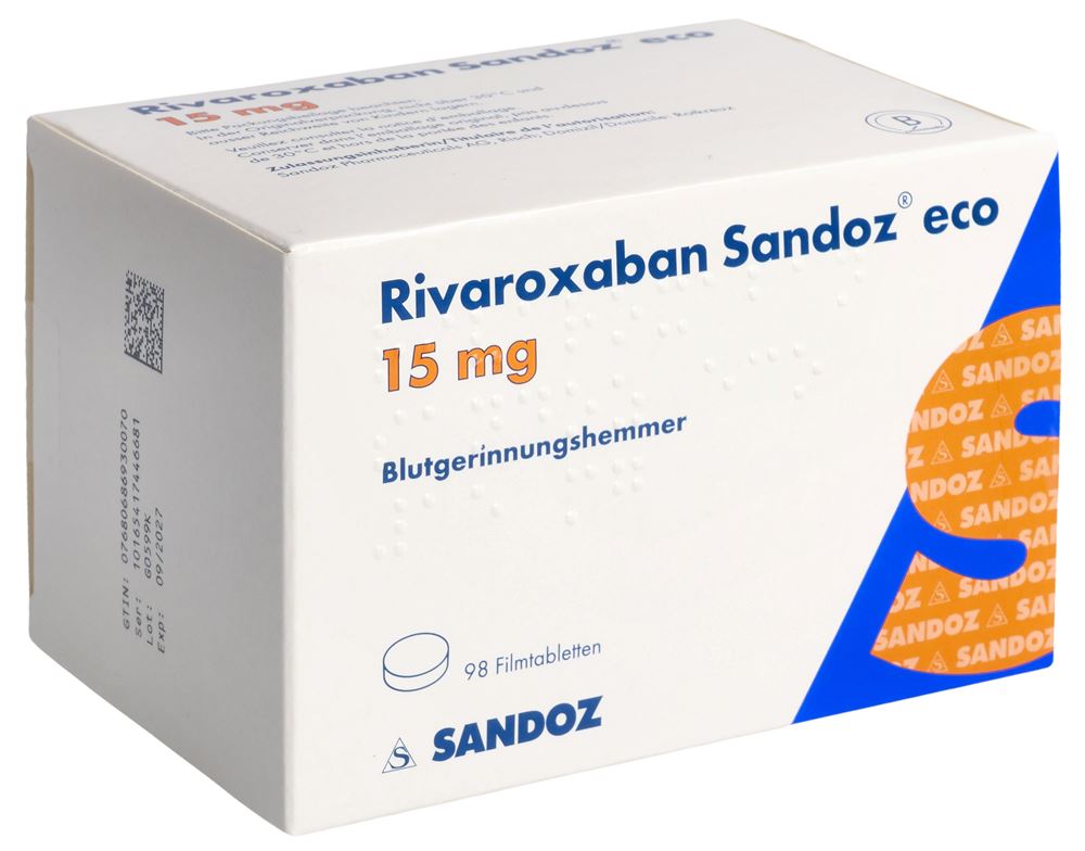 RIVAROXABAN Sandoz eco cpr pell 15 mg 98 pce