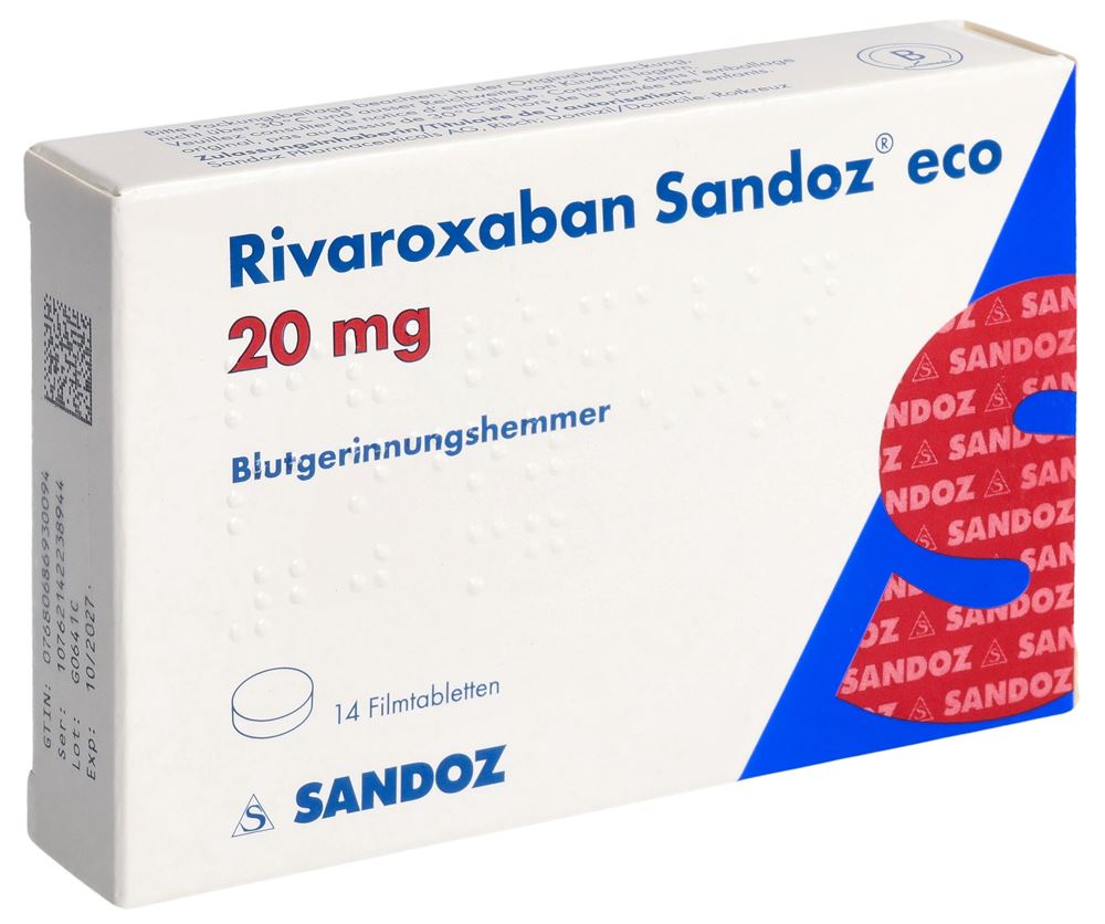RIVAROXABAN Sandoz eco cpr pell 20 mg 14 pce