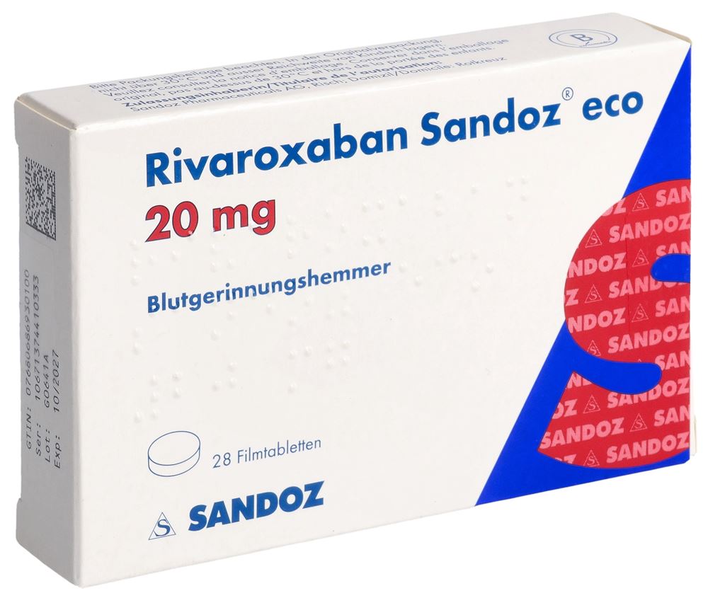 RIVAROXABAN Sandoz eco cpr pell 20 mg 28 pce