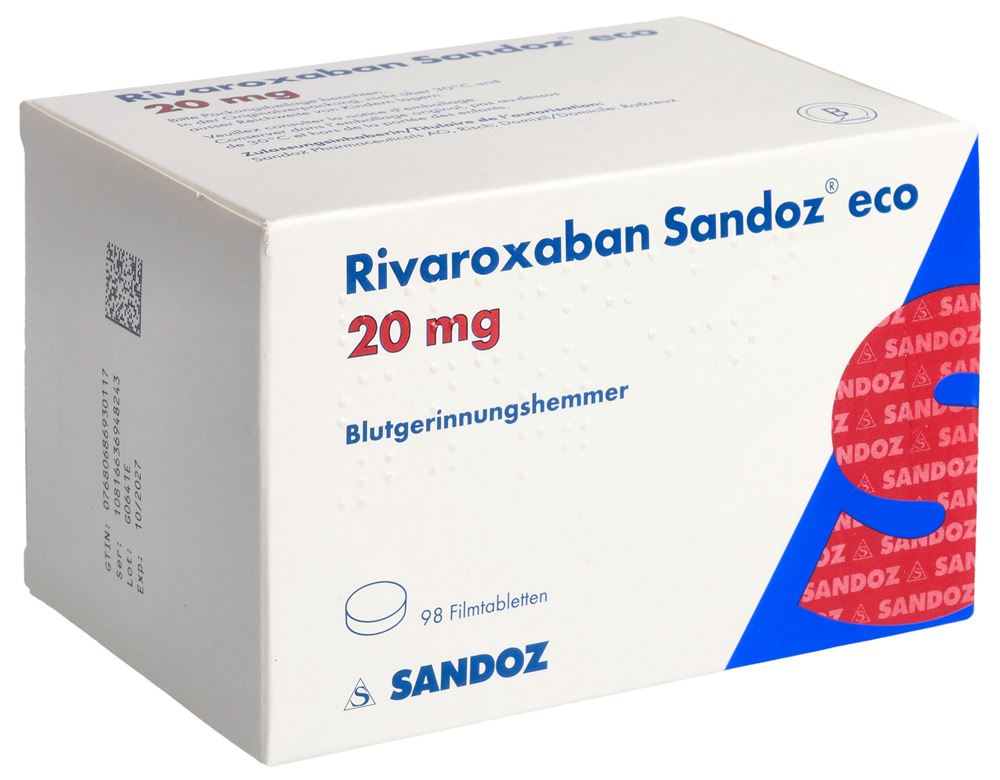 RIVAROXABAN Sandoz eco cpr pell 20 mg 98 pce
