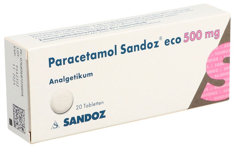 PARACETAMOL Sandoz eco cpr 500 mg 20 pce