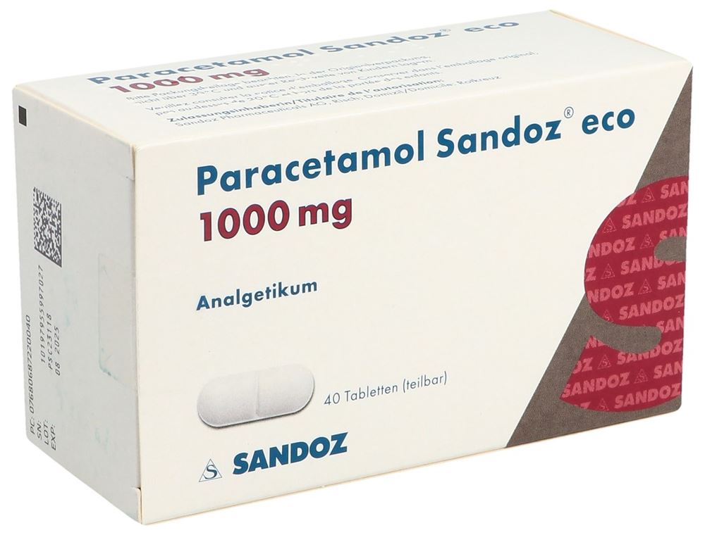 PARACETAMOL Sandoz eco cpr 1000 mg 40 pce