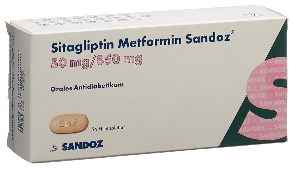 SITAGLIPTINE Metformine Sandoz 50/850mg 56 pce