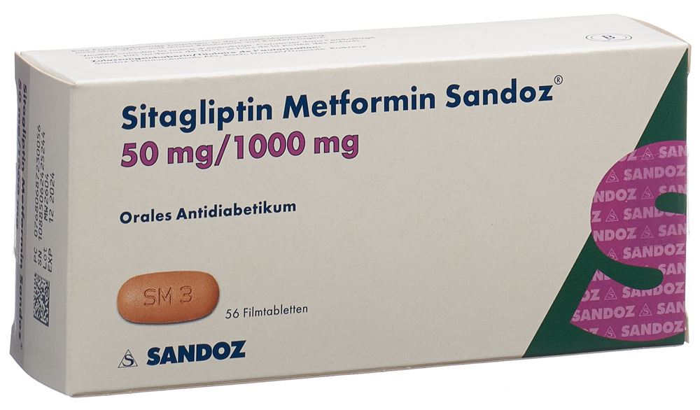 SITAGLIPTINE Metformine Sandoz 50/1000mg 56 pce