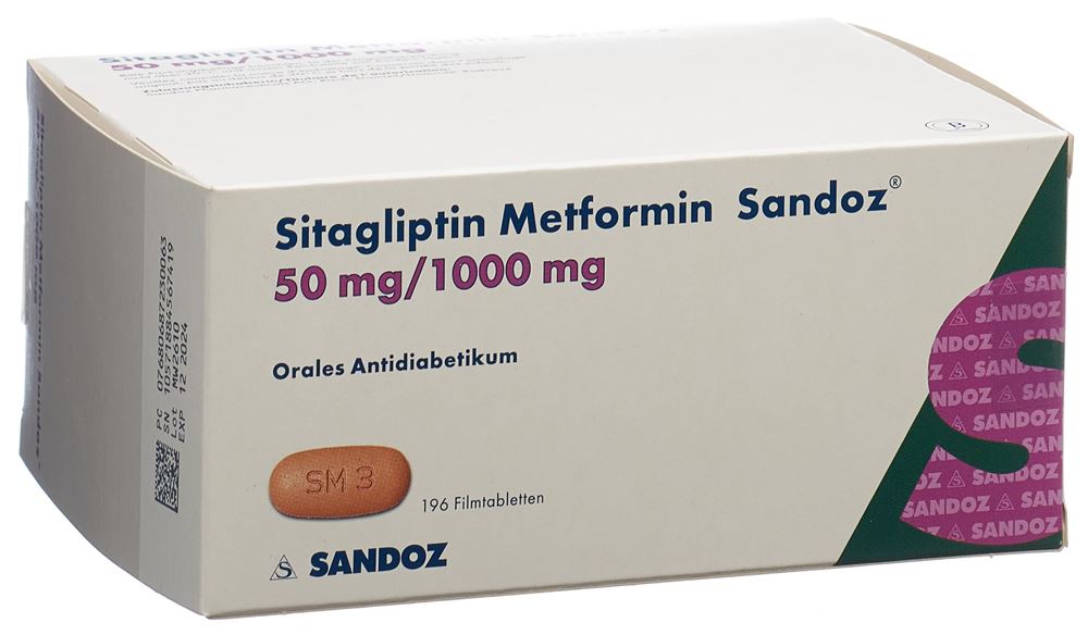 SITAGLIPTINE Metformine Sandoz 50/1000mg 196 pce
