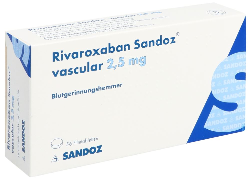 RIVAROXABAN Sandoz vasc cpr pell 2.5 mg 56 pce