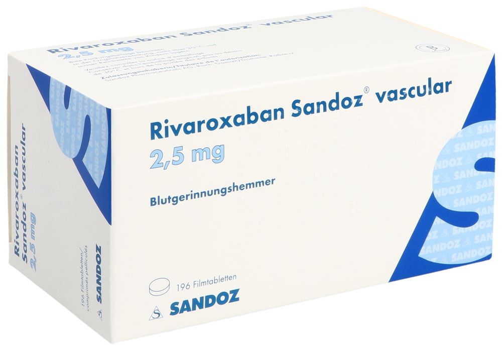 RIVAROXABAN Sandoz vasc cpr pell 2.5 mg 196 pce