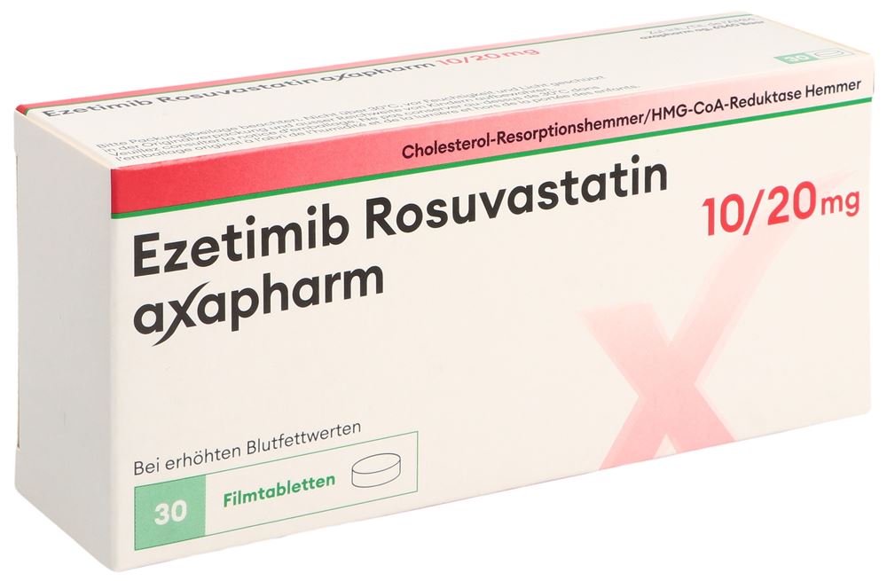 ÉZÉTIMIBE ROSUVAST axapharm cpr pell 10/20mg 30 pc