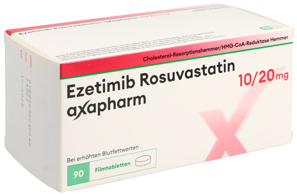 ÉZÉTIMIBE ROSUVAST axapharm cpr pell 10/20mg 90 pc