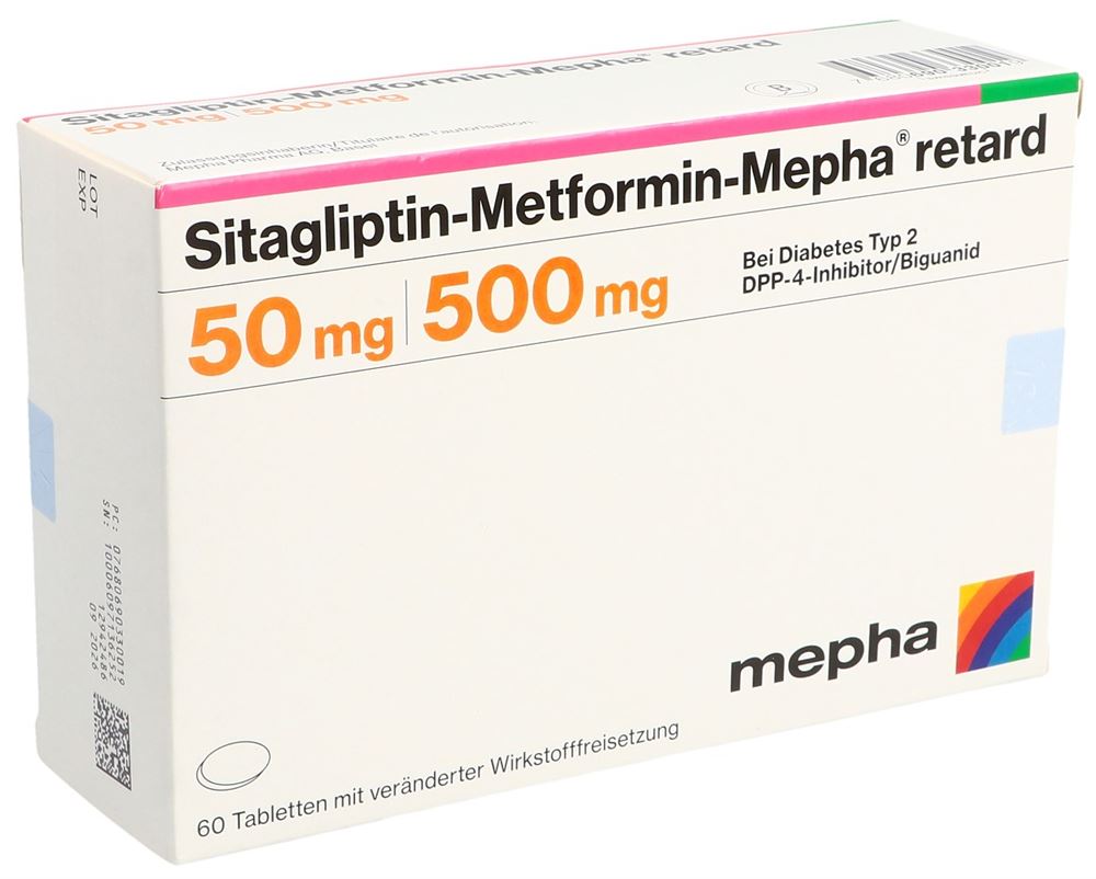 SITAGLIPTIN Metform Mepha retard 50/500mg 60 pce