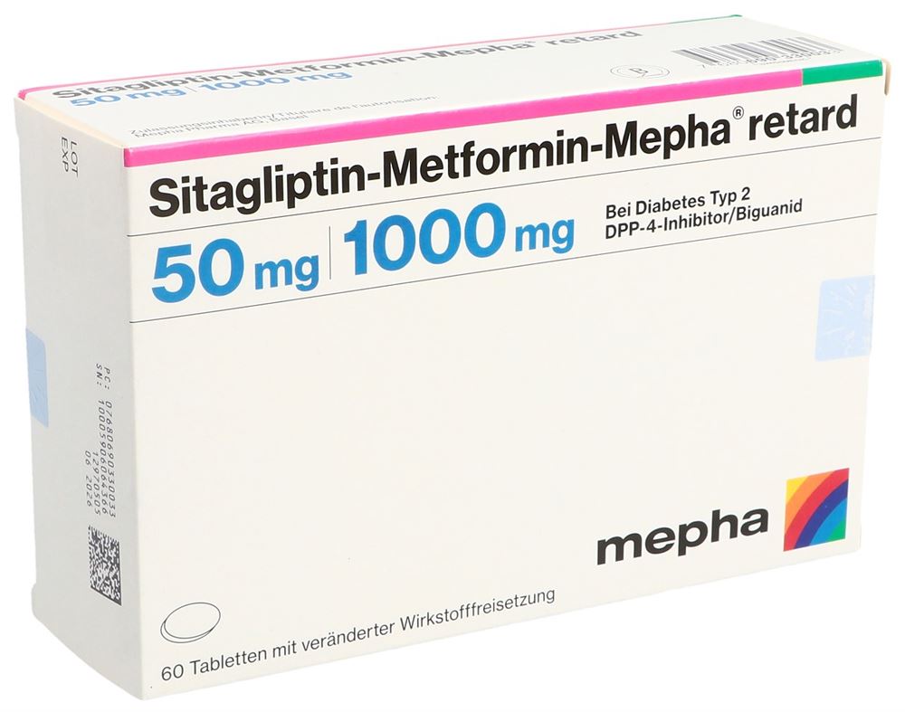 SITAGLIPTIN Metform Mepha retard 50/1000mg 60 pce