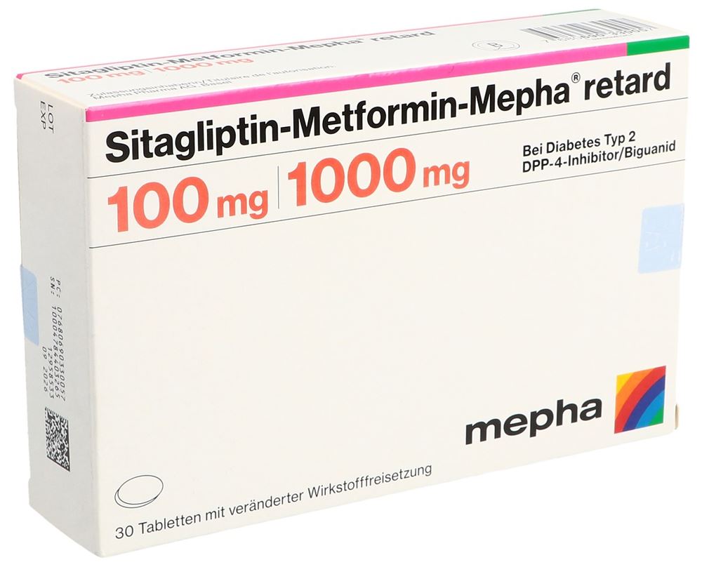 SITAGLIPTIN Metform Mepha retard 100/1000mg 30 pce