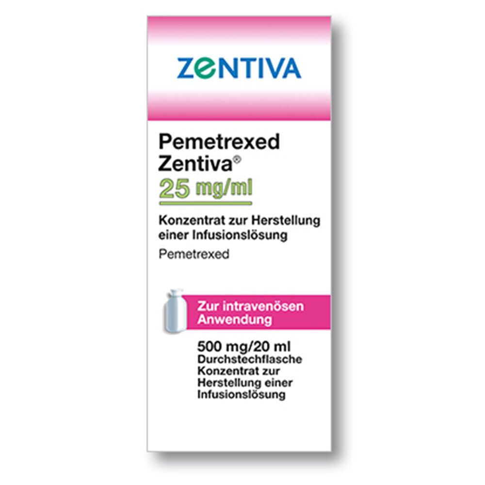 Pemetrexed liquid Zentiva 500 mg/50 ml, Infusionslösung