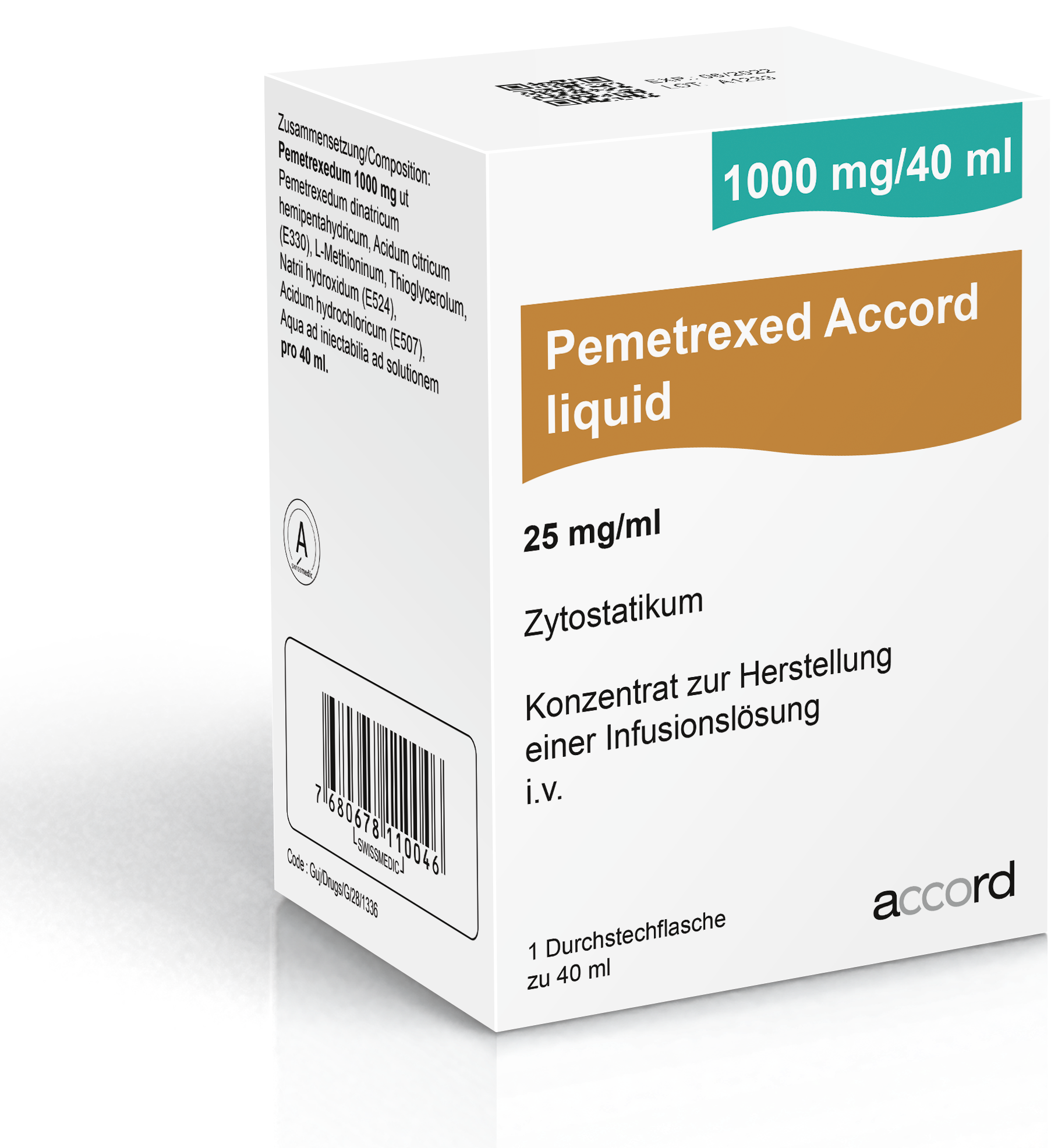 Pemetrexed liquid Zentiva 1000 mg/100 ml, Infusionslösung
