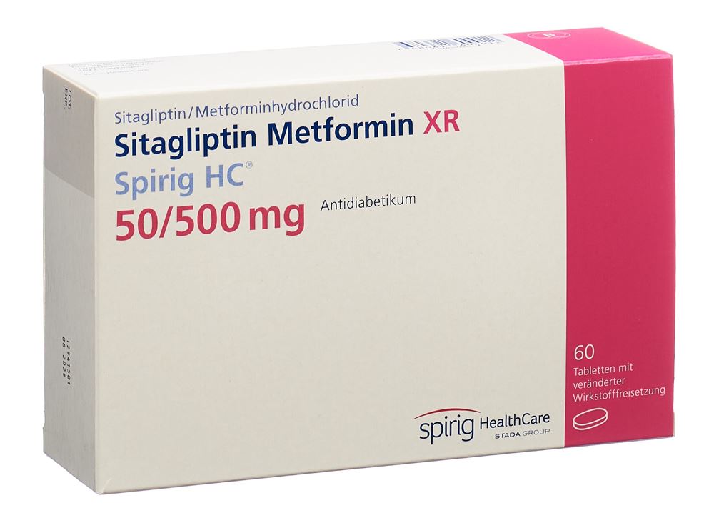 SITAGLIPTINE Metfor XR Spirig HC 50/500mg 60 pce
