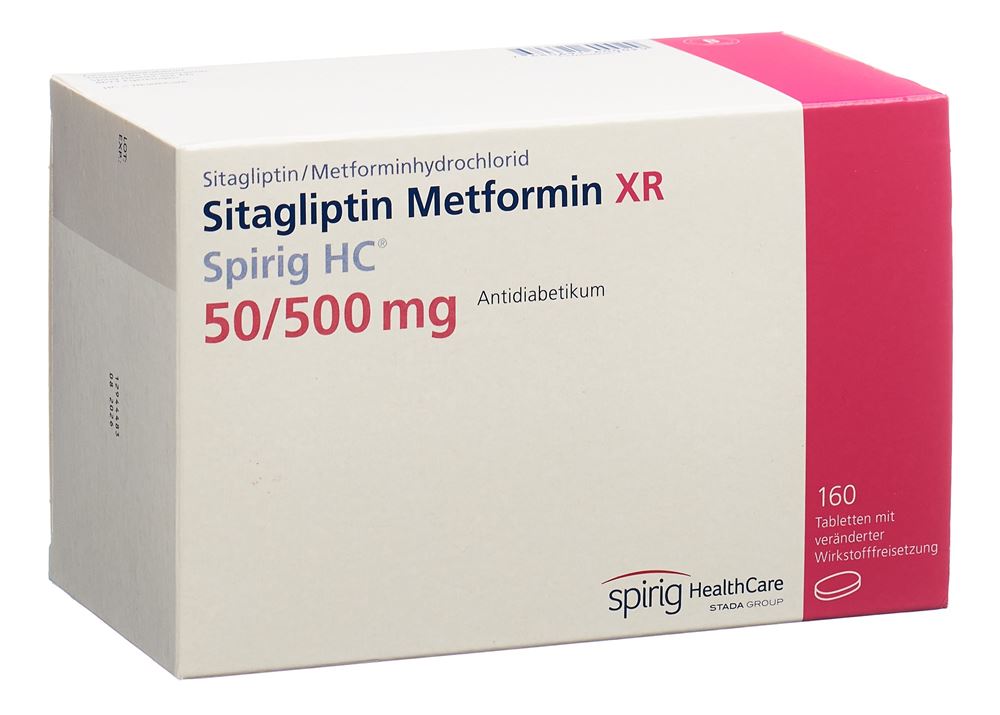 SITAGLIPTINE Metfor XR Spirig HC 50/500mg 160 pce