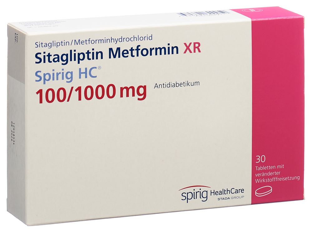 SITAGLIPTINE Metfor XR Spirig HC 100/1000mg 30 pce