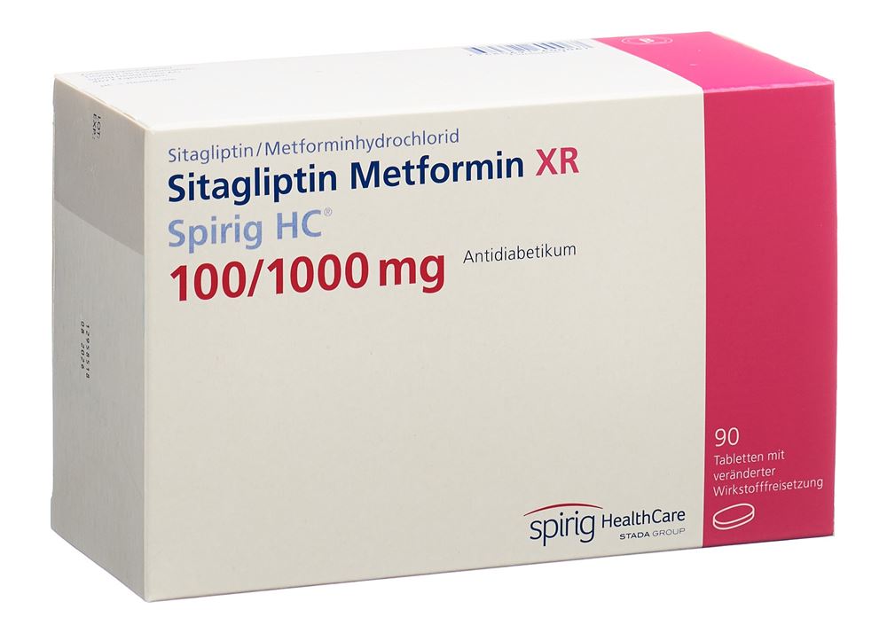 SITAGLIPTINE Metfor XR Spirig HC 100/1000mg 90 pce