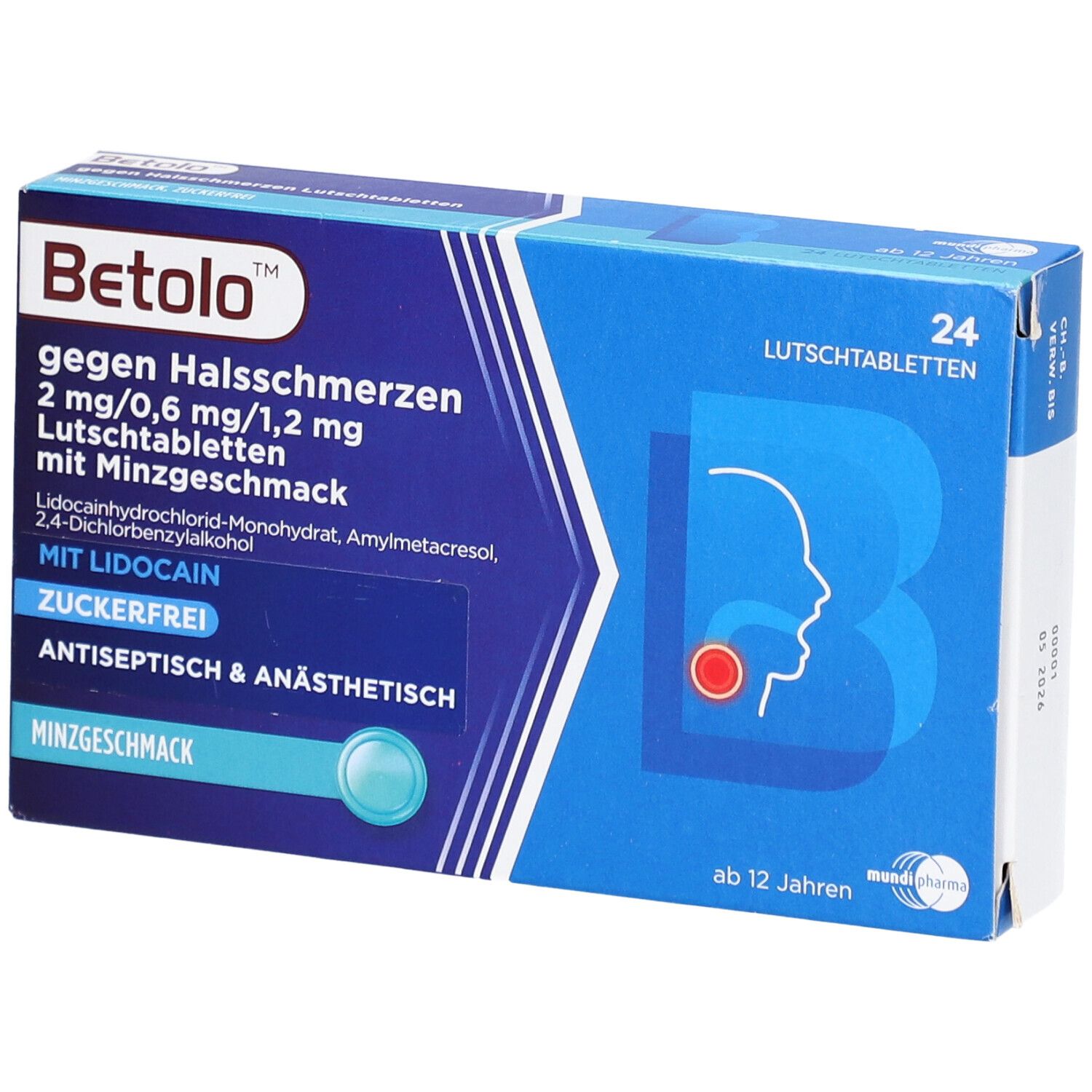 Betolo, Lutschtabletten mit Minzgeschmack