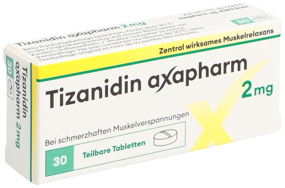TIZANIDINE axapharm cpr 2 mg 30 pce