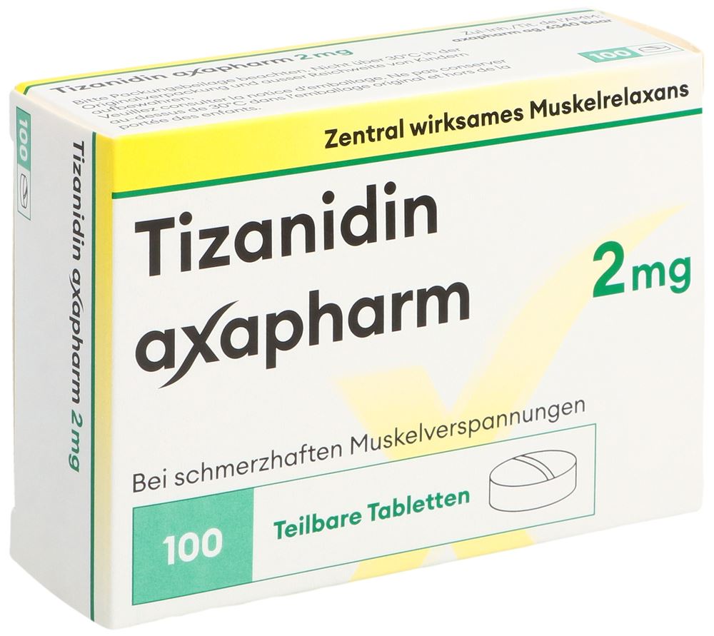 TIZANIDINE axapharm cpr 2 mg 100 pce