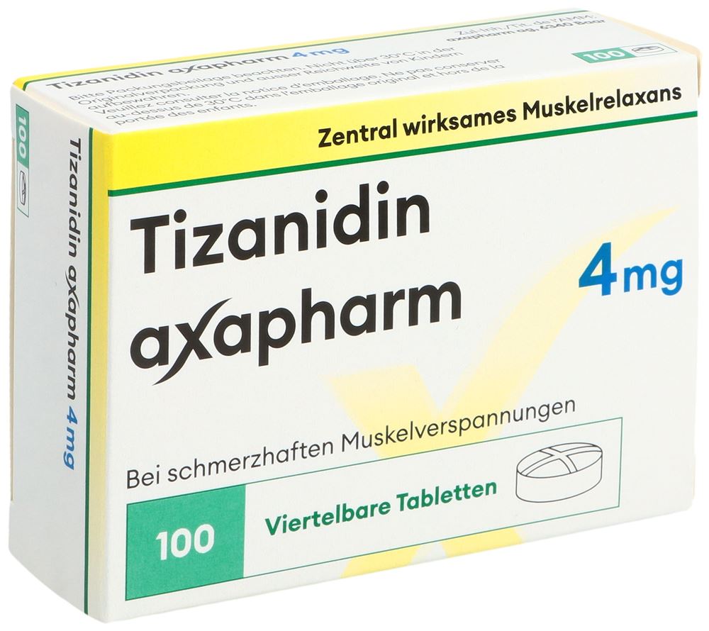 TIZANIDINE axapharm cpr 4 mg 100 pce