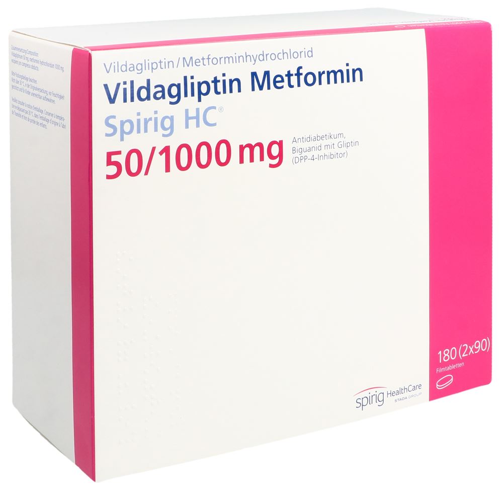 VILDAGLIPTIN Metformin Spirig HC 50/1000mg 180 pce