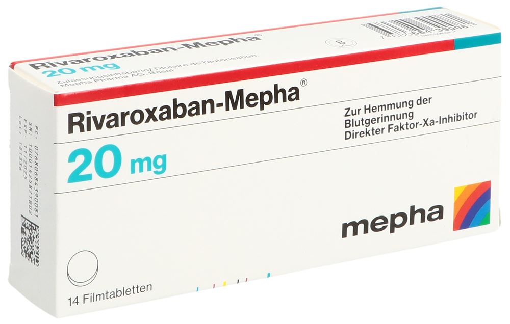 Rivaroxaban-Mepha 20 mg, Hartkapseln