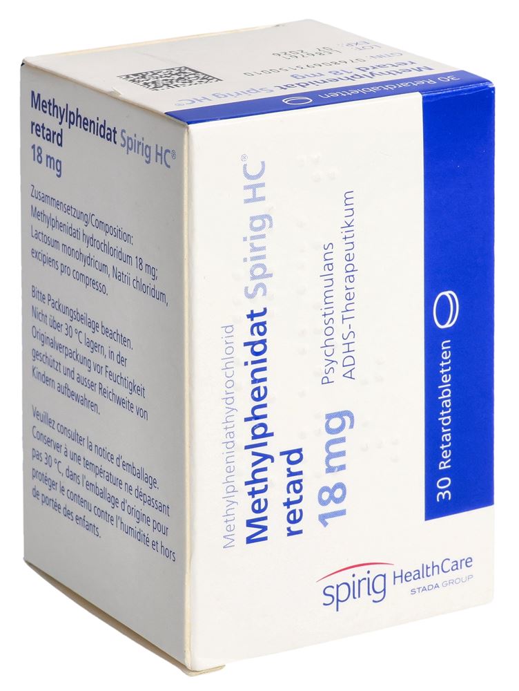 METHYLPHENIDATE Spirig HC cpr ret 18 mg bte 30 pce