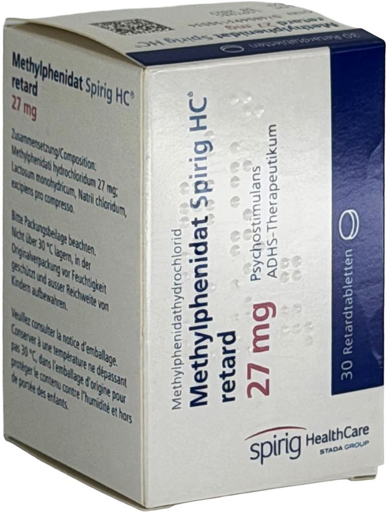 METHYLPHENIDATE Spirig HC cpr ret 27 mg bte 30 pce