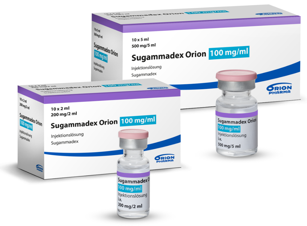 Sugammadex Orion 500 mg/5 ml, Injektionslösung